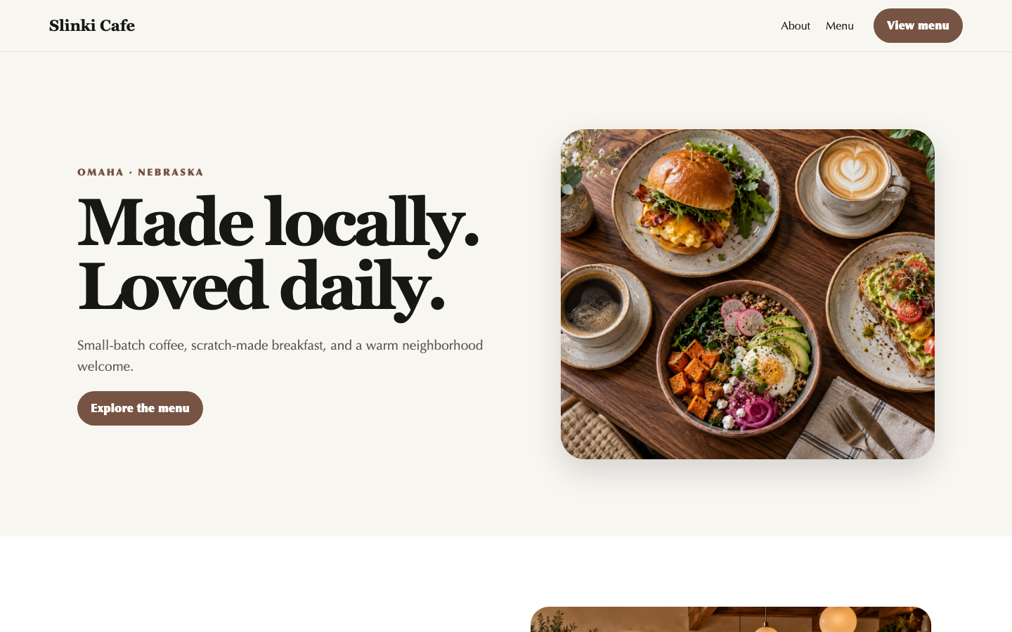 Warm and welcoming Slinki website template